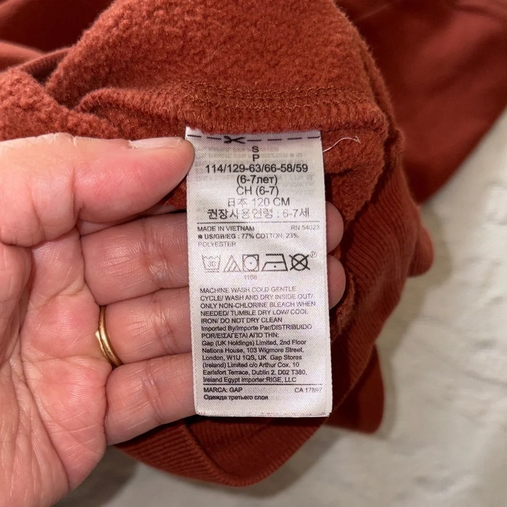 Gap Kids Rust Hoodie Unisex Genty Loved S